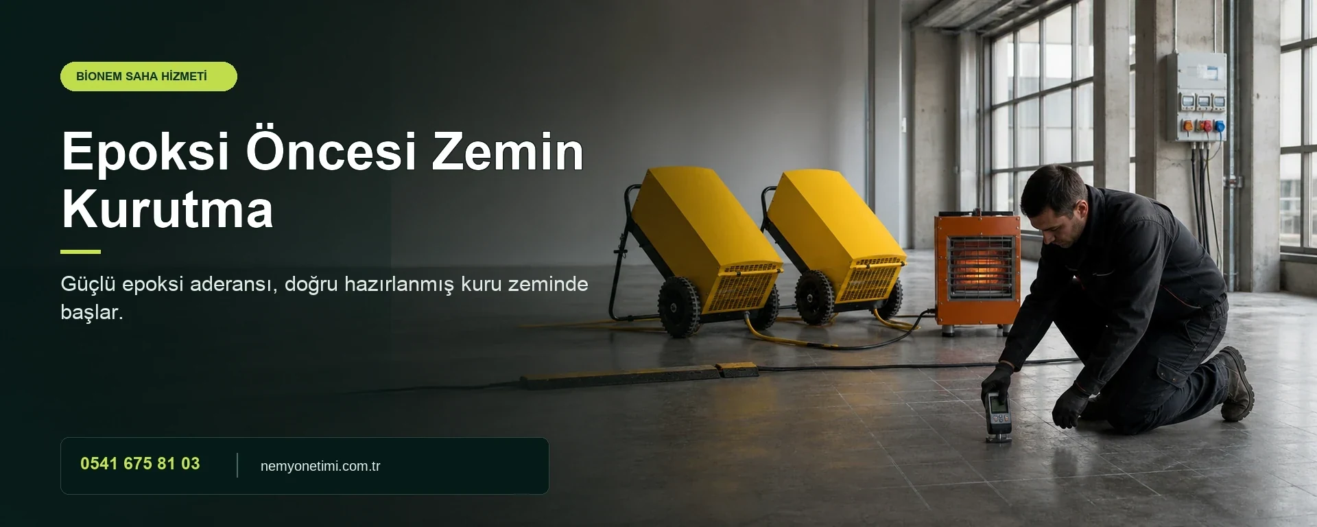 Epoksi Öncesi Zemin Kurutma - saha uygulaması